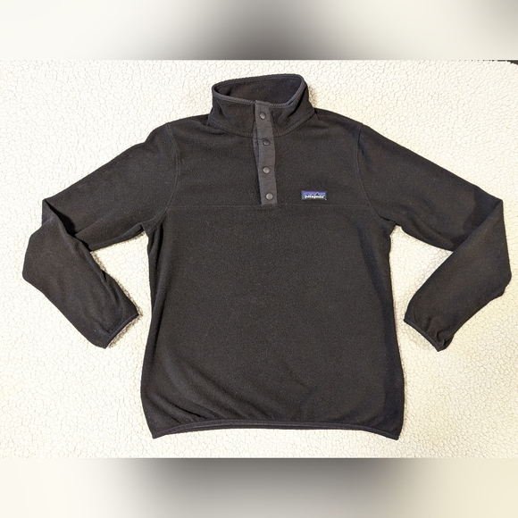 Patagonia Micro D Snap T Fleece Pullover  Black Size M - Picture 2 of 14